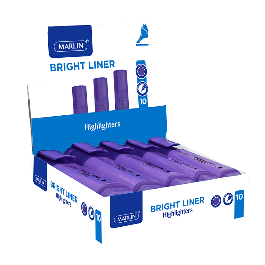 2121120078-MAR-029P-1.jpg Marlin Highlighter Bright Liners Purple 10’s