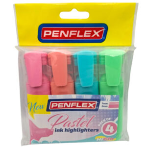 Penflex Highlighter Pastel Higlo Asst Wlt 6