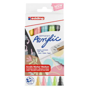 Edding Marker Acrylic M Pastel Set 5’s