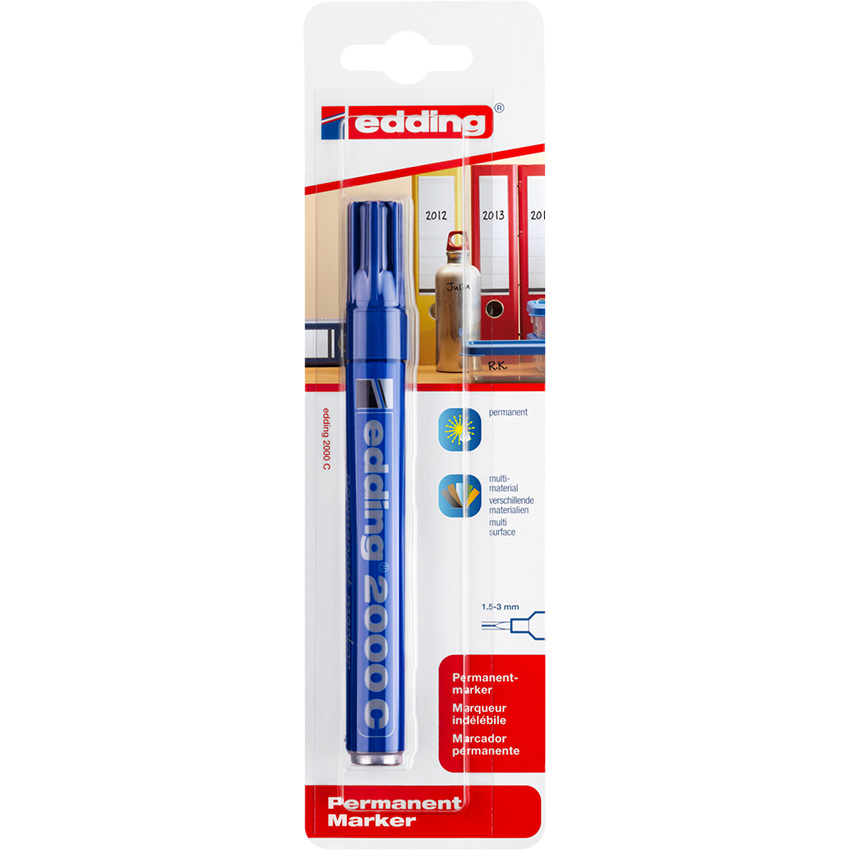 2121150071-E2000C-BL-03-1.jpg Edding Marker Perm Bullet M E2000 Blue Crd