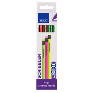 Marlin Pencil Rubber Tip Scribbler Neon Hb 12’s