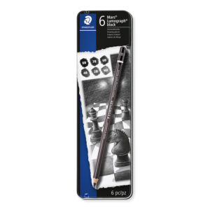 Staedtler Pencil Sketch Set Mars Lumograph Black 6 Piece Tin