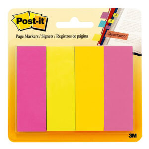 3M Notes Page Marker 23×73 Post-it 50 Sht Bright 4pk
