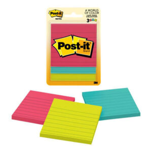 3M Notes Lined 76×76 Post-it 50 Sht Cape 3pk