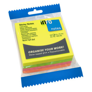 Info Notes Cube 75×75 Info 320 Sht Asst Bright H/pk
