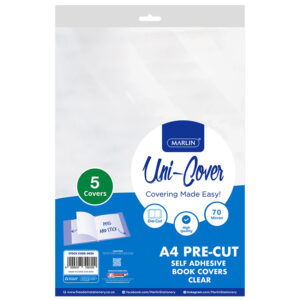 Marlin Cover Pre-cut Pp Self Adh A4 M/d 70mic Clear 5pk