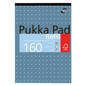 Pukka Metallic Pad Refill A4 160pg F/m 4 Hole Punched Blue Cover