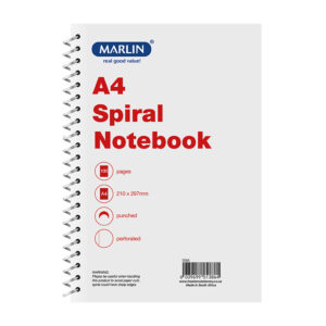 Marlin Notebook A4 100pg Side Spiral Pun/perf