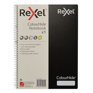 Rexel Notebook A4 120pg Side Spiral Black