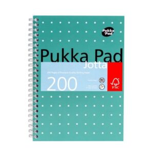 Pukka Metallic Notepad A5 Soft Cover 200pg Side Spiral Jotta Green