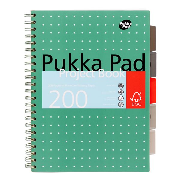 303210049-8521-MET-1-1.jpg Pukka Metallic Notebook A4 Pp Cover 200pg Project Book Green