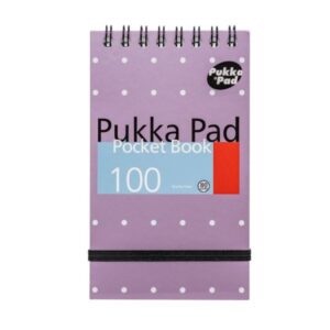 Pukka Metallic Notebook A7 100pg Top Spiral Pocket Pink