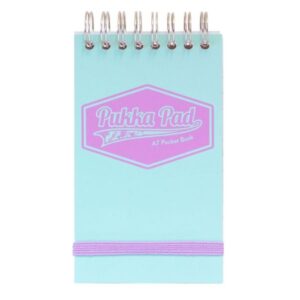 Pukka Pastel Notebook A7 100pg Top Spiral Pocket Teal