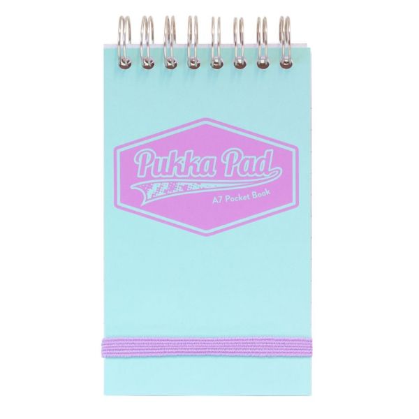 303210067-8903-TL-PST-1.jpg Pukka Pastel Notebook A7 100pg Top Spiral Pocket Teal