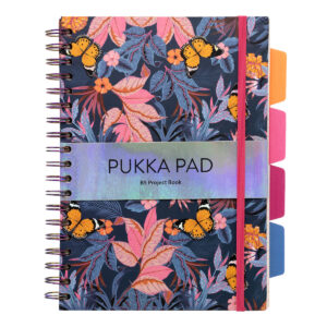 Pukka Bloom Notebook B5 Hard Cover 200pg Project Book Blue