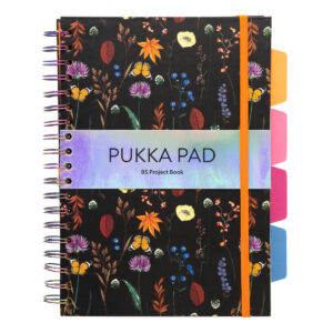 Pukka Bloom Notebook B5 Hard Cover 200pg Project Book Black