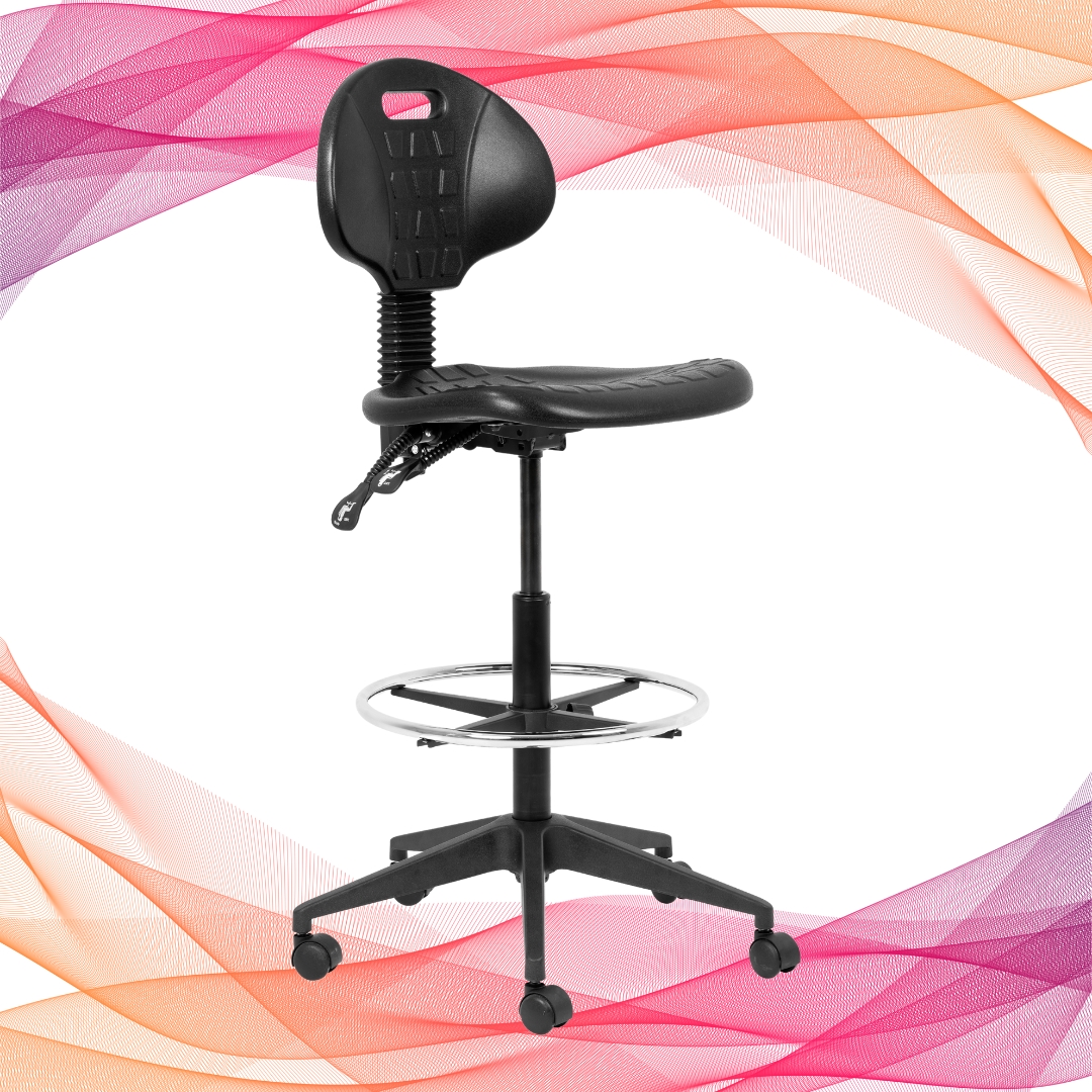 Industrial PU Draughtsman Industrial PU Draughtsman - Draughtsman Office Chairs from Progress Office Furniture