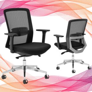 Aila Ergo Medium Back Grey Insert / Chrome Chair 1 Aila Ergo Medium Back Grey Insert / Chrome - Mid Back Office Chairs from Progress Office Furniture