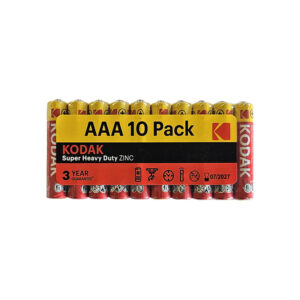 Kodak Battery Aaa Super Heavy Duty Zinc Long Shrink Pack 10