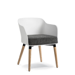 Lobby Armchair Timber Leg Polyprop Shell