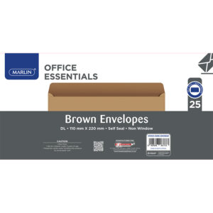 Marlin Env Dl 110×220 Brown Self Seal 25pk
