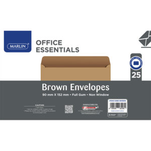 Marlin Env 90×152 Brown Gummed 25pk
