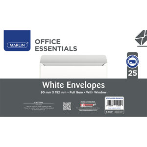 Marlin Env 90×152 White Gummed Wind 25pk