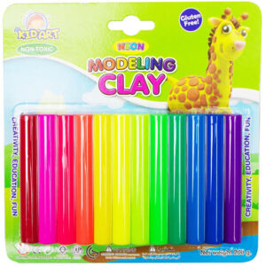 Kid Art Modelling Clay Kid Art 200g 12 Colour Neon