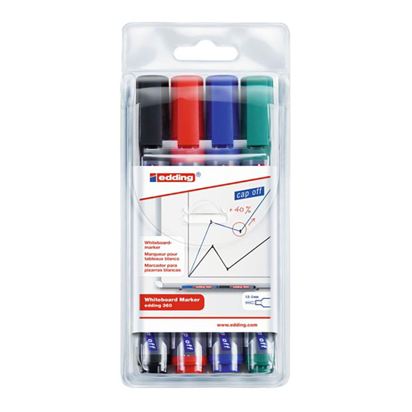 E360-4S-1.jpg Edding Marker W/brd Bullet M E360 Asst Wlt 4