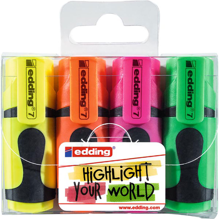 E7_4.jpg Edding Highlighter E7 Mini Asst Wlt 4