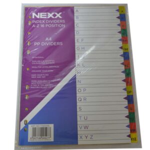 Nexx File Index Pp A4 A-z 26 Division Asst