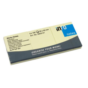 Info Notes 50×40 Info 100 Sht Yellow 3pk