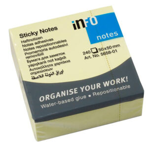 Info Notes Cube 50×50 Info 240 Sht Yellow