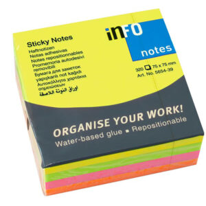 Info Notes Cube 75×75 Info 320 Sht Asst Bright