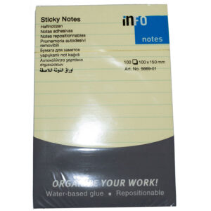 Info Notes Lined 100×150 Info 100 Sht Yellow
