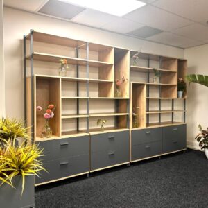 BACKDROP DISPLAY CABINET + OPEN SHELVES