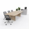 barrel shaped meeting table styled