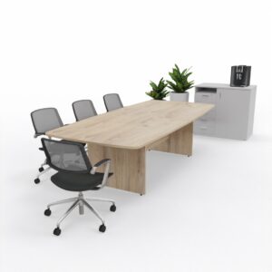 BOARDROOM TABLE-PANEL LEG 22MM BARREL SHAPE TOP