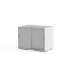 credenza cross grain sliding door white