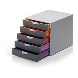 Varicolor 5 Drawer Desktop Storage Box Grey/Multicolour