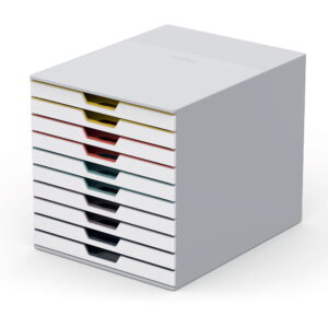 Varicolor mix 10 Drawer Desktop Storage Box White/Multicolour