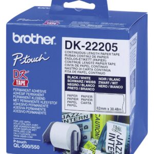 Brother Continuous Length Paper Tape 62mm X 30.48m Wide