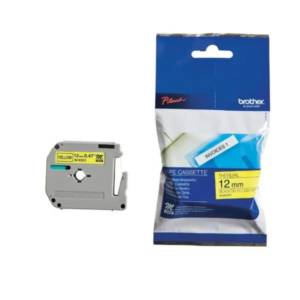 Brother 12mm Black On Yellow Non-laminated Tape
