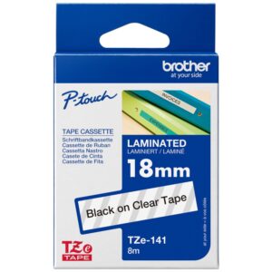 Brother Laminated Tape 18mm X 8m Black On Clear