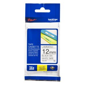 Brother Laminated Tape 8m X 12mm Black On White