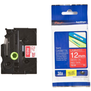 Brother Laminated Tape 8m X 12mm Red On White