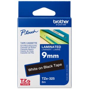 Brother Laminated Tape 8m X 9mm White On Black