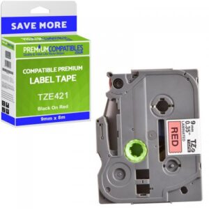 Brother Laminated Tape 8m X 9mm Black On Red
