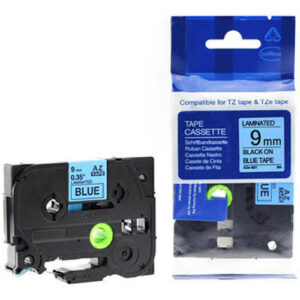 Brother Laminated Tape 8m X 9mm Black On Blue