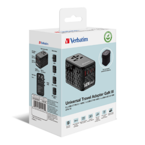 Verbatim Gan iii Universal Travel Adapter Uta-10 With 2 X Usb-c Pd 140w